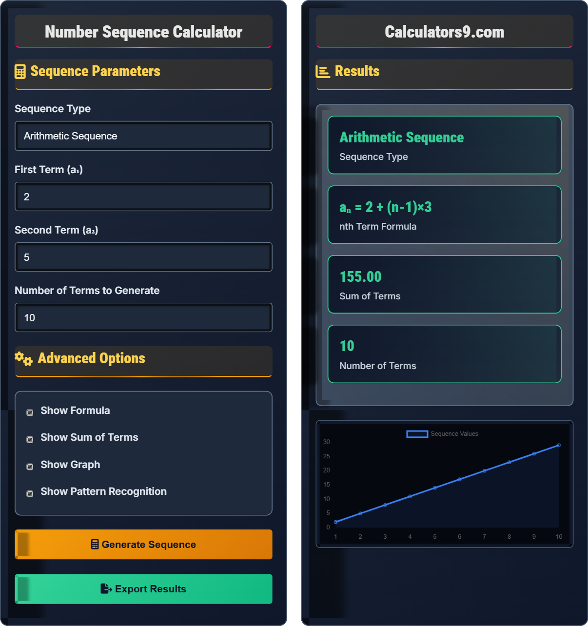 Number Sequence Calculator