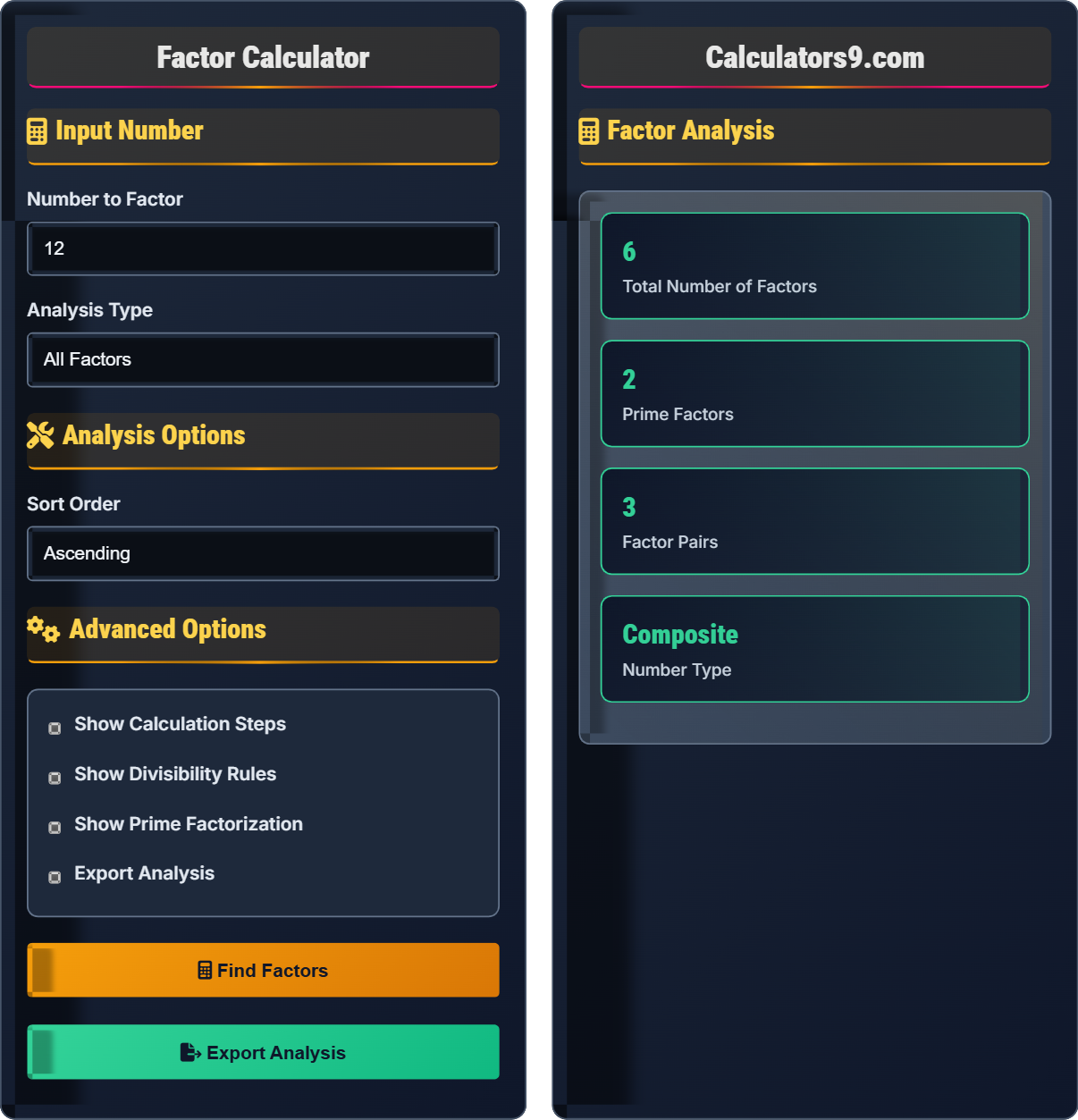 Factor Calculator