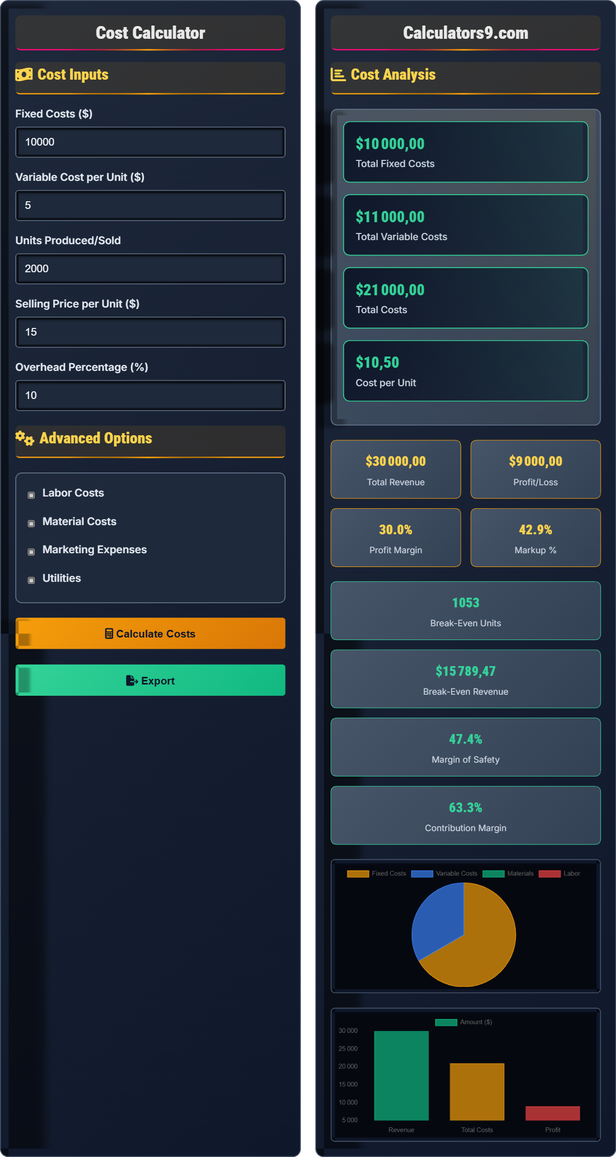 Cost Calculator