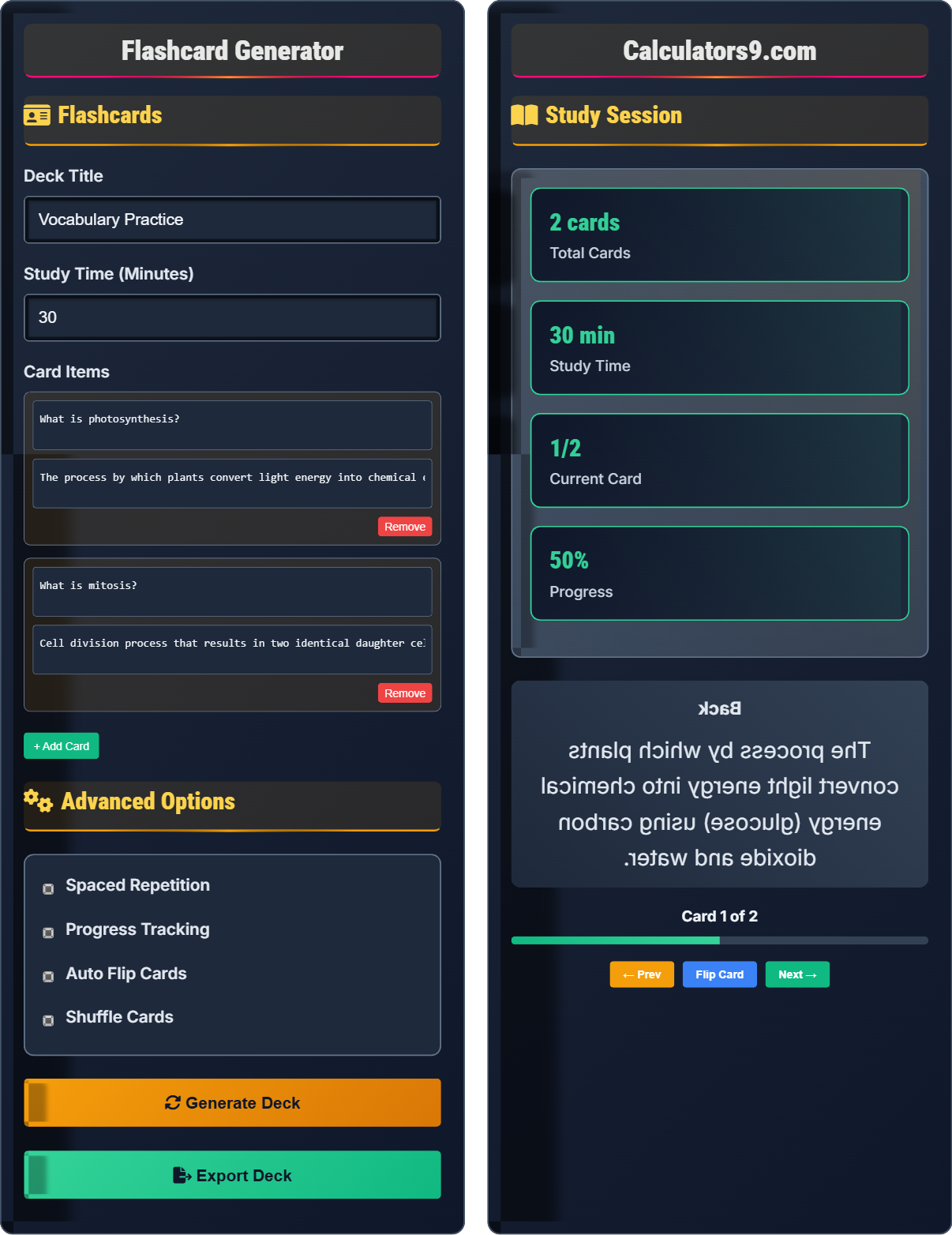 Flashcard Generator