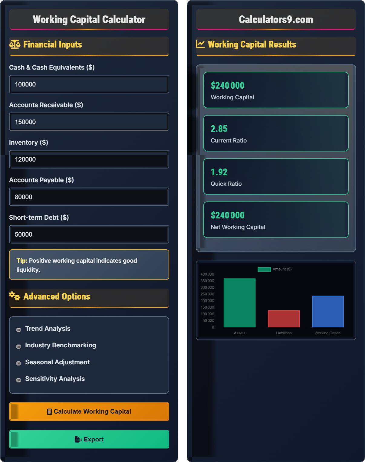 Working Capital Calculator