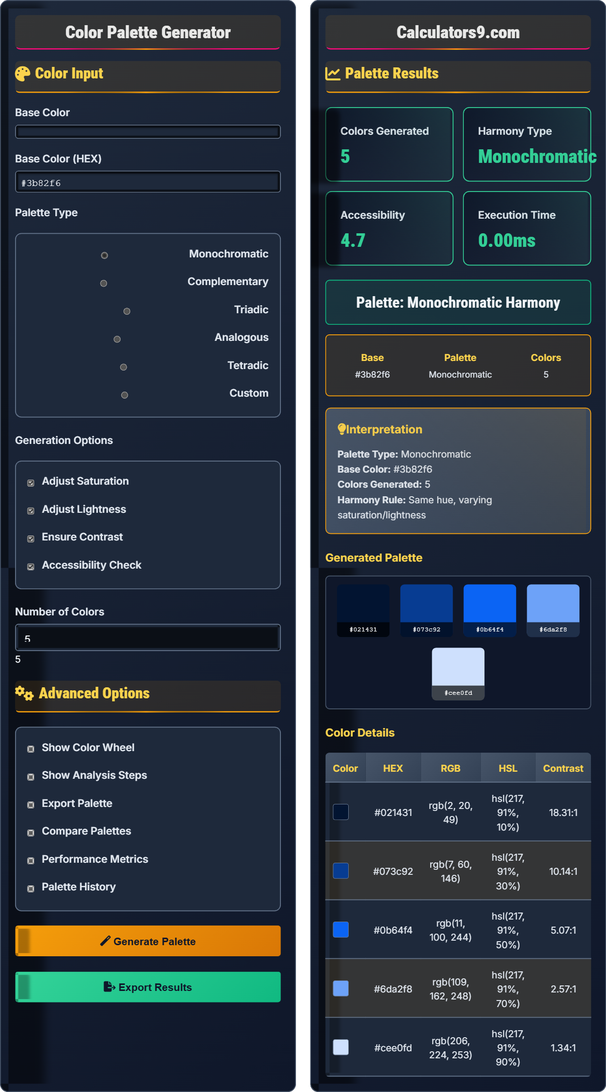 Color Palette Generator