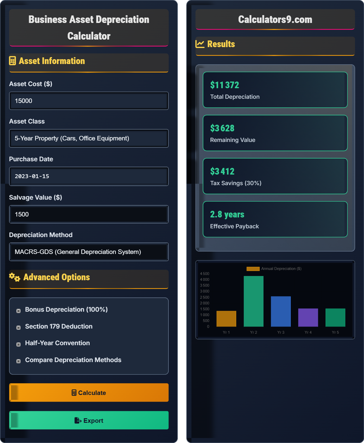 MACRS Depreciation Calculator