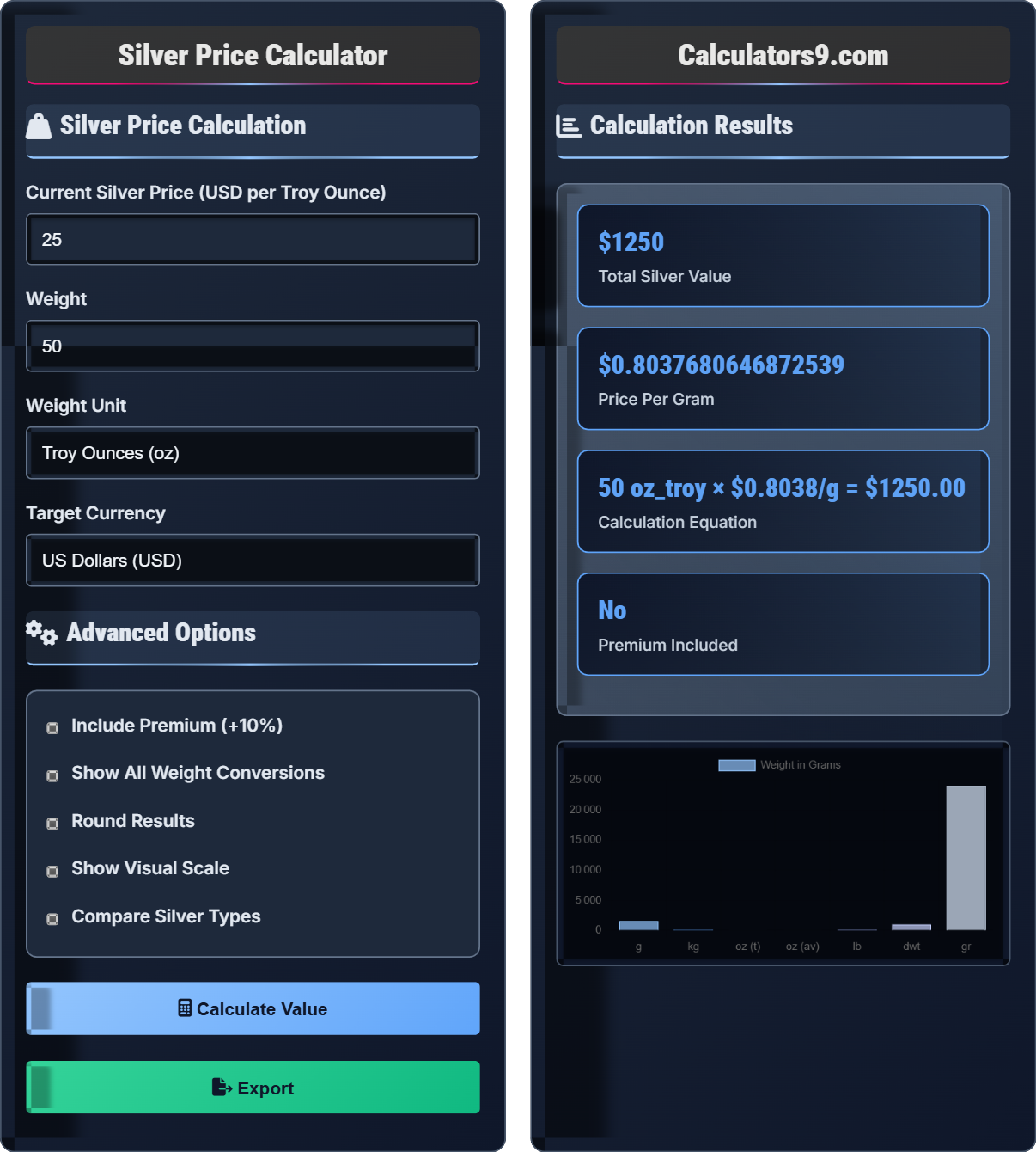 Silver Price Calculator