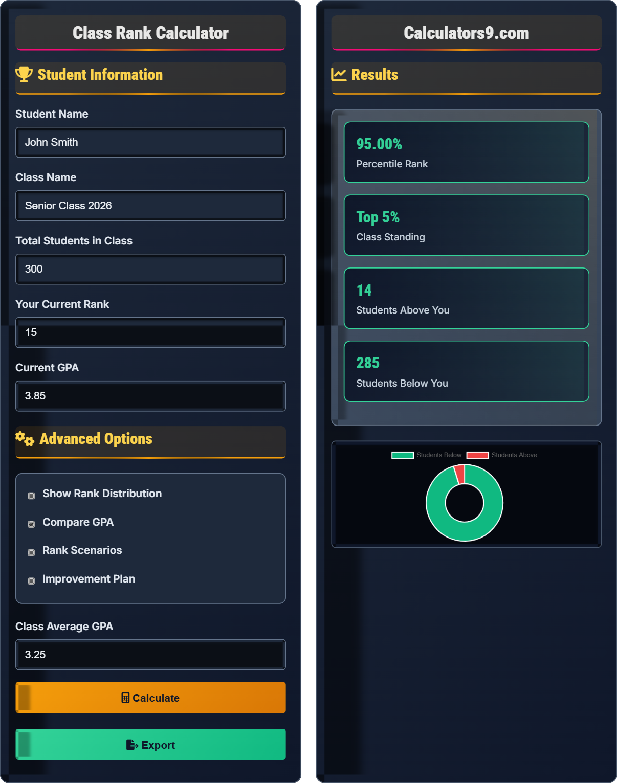 Class Rank Calculator