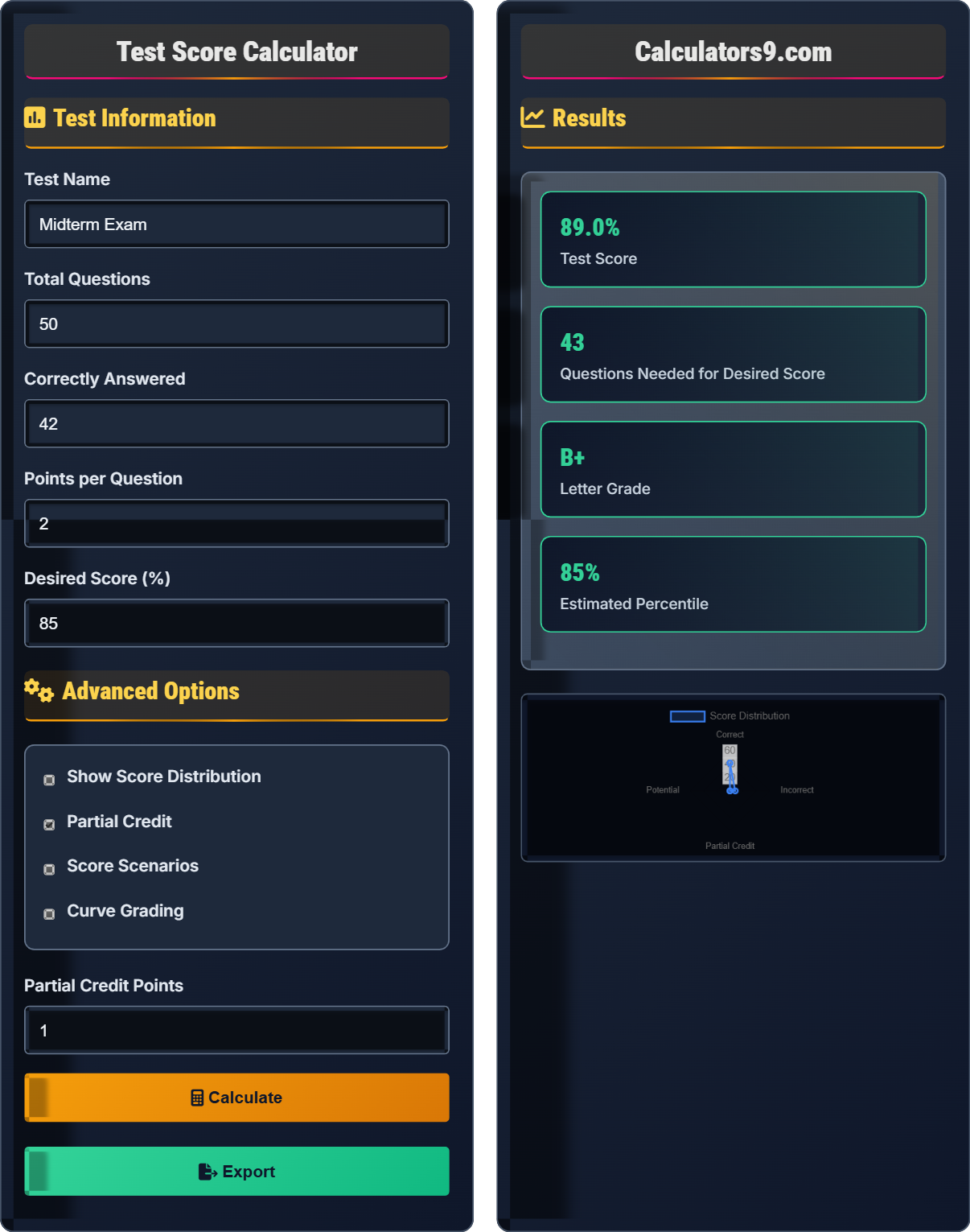 Test Score Calculator