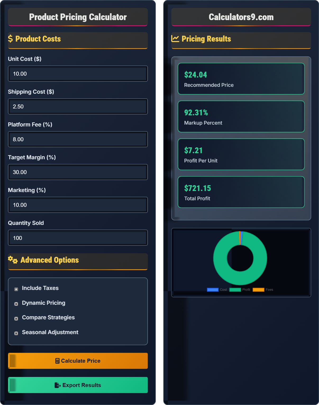 Product Pricing Calculator