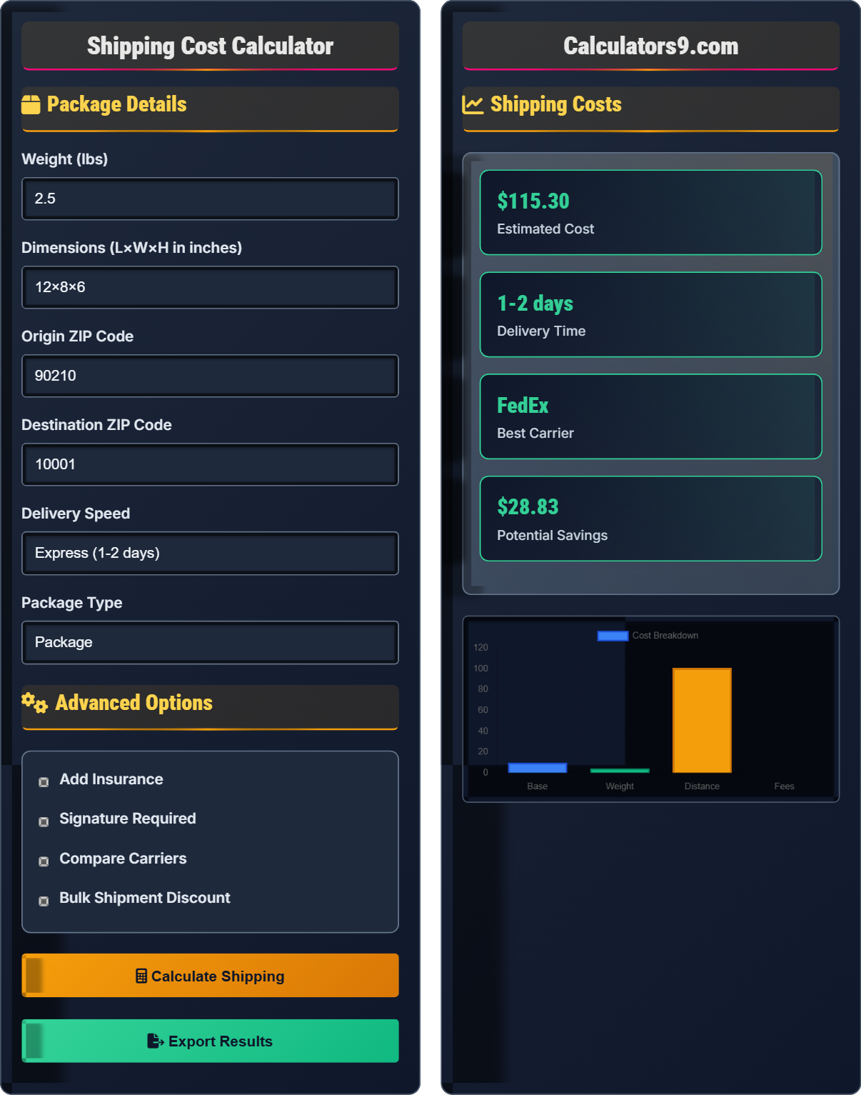 Shipping Cost Calculator