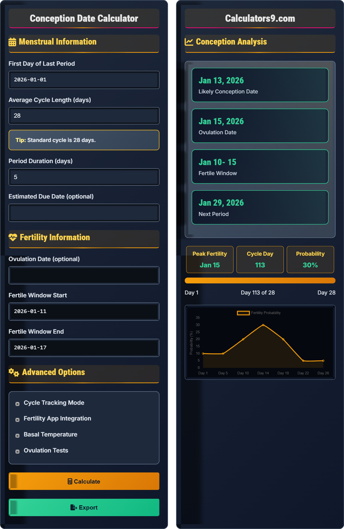 Conception Date Calculator