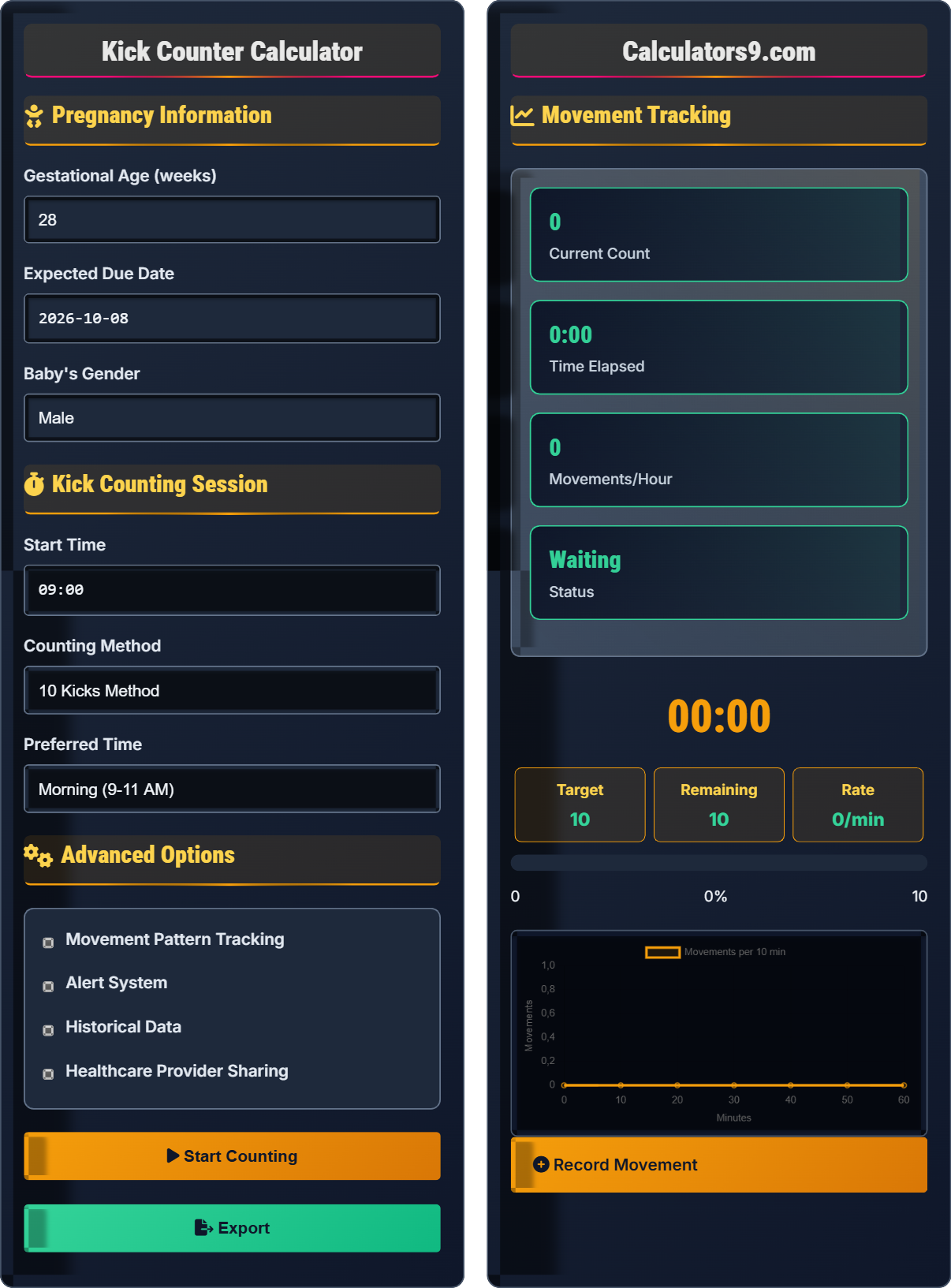 Kick Counter Calculator