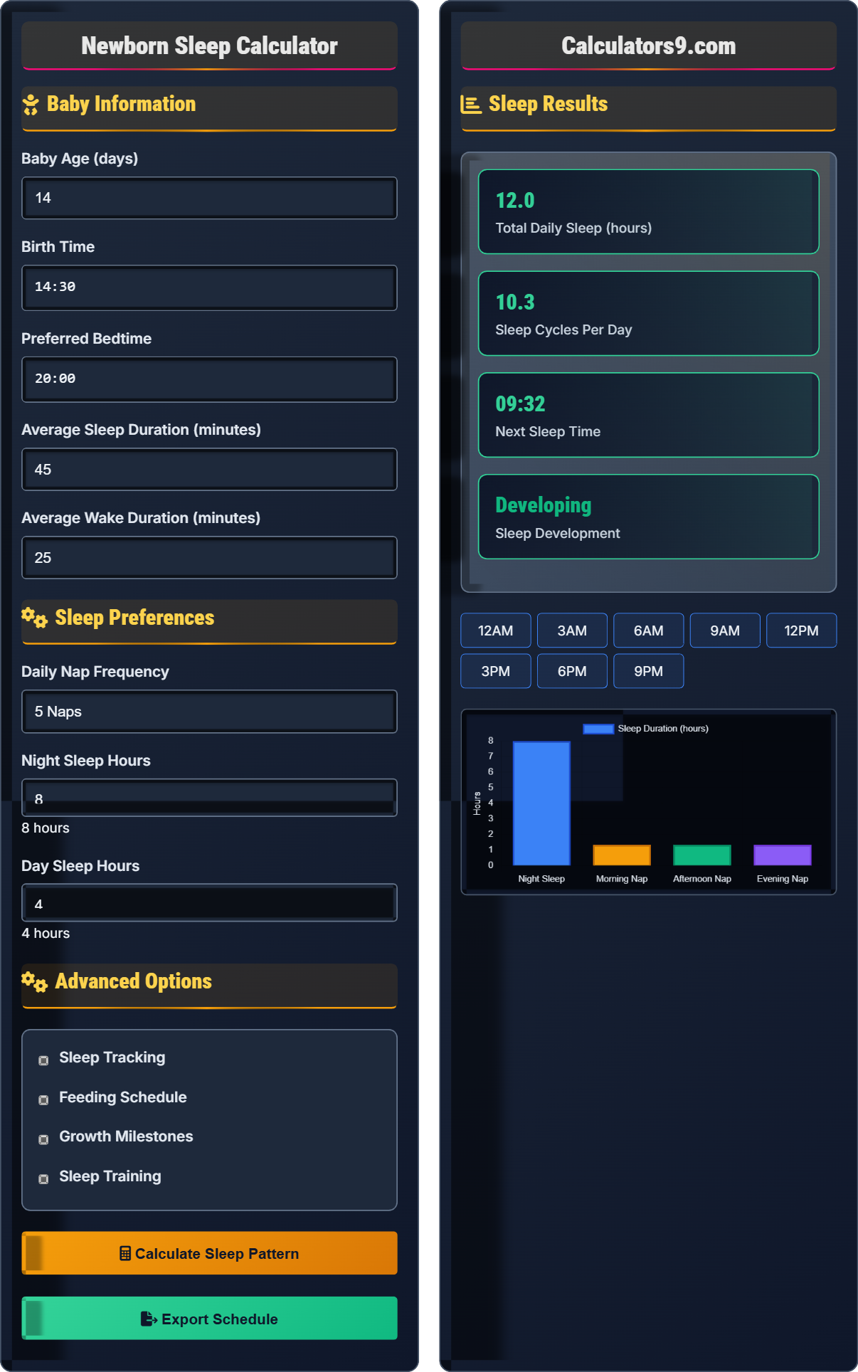 Newborn Sleep Calculator