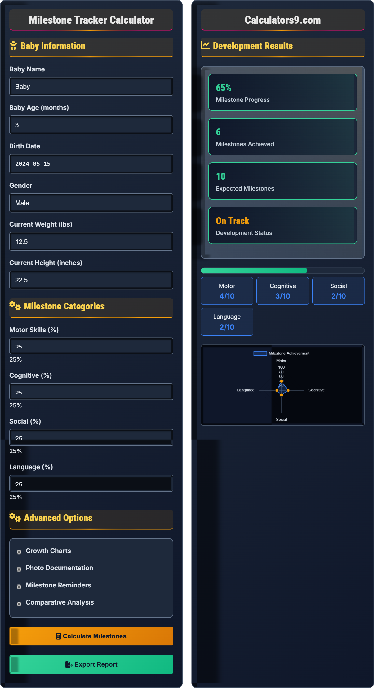 Milestone Tracker Calculator