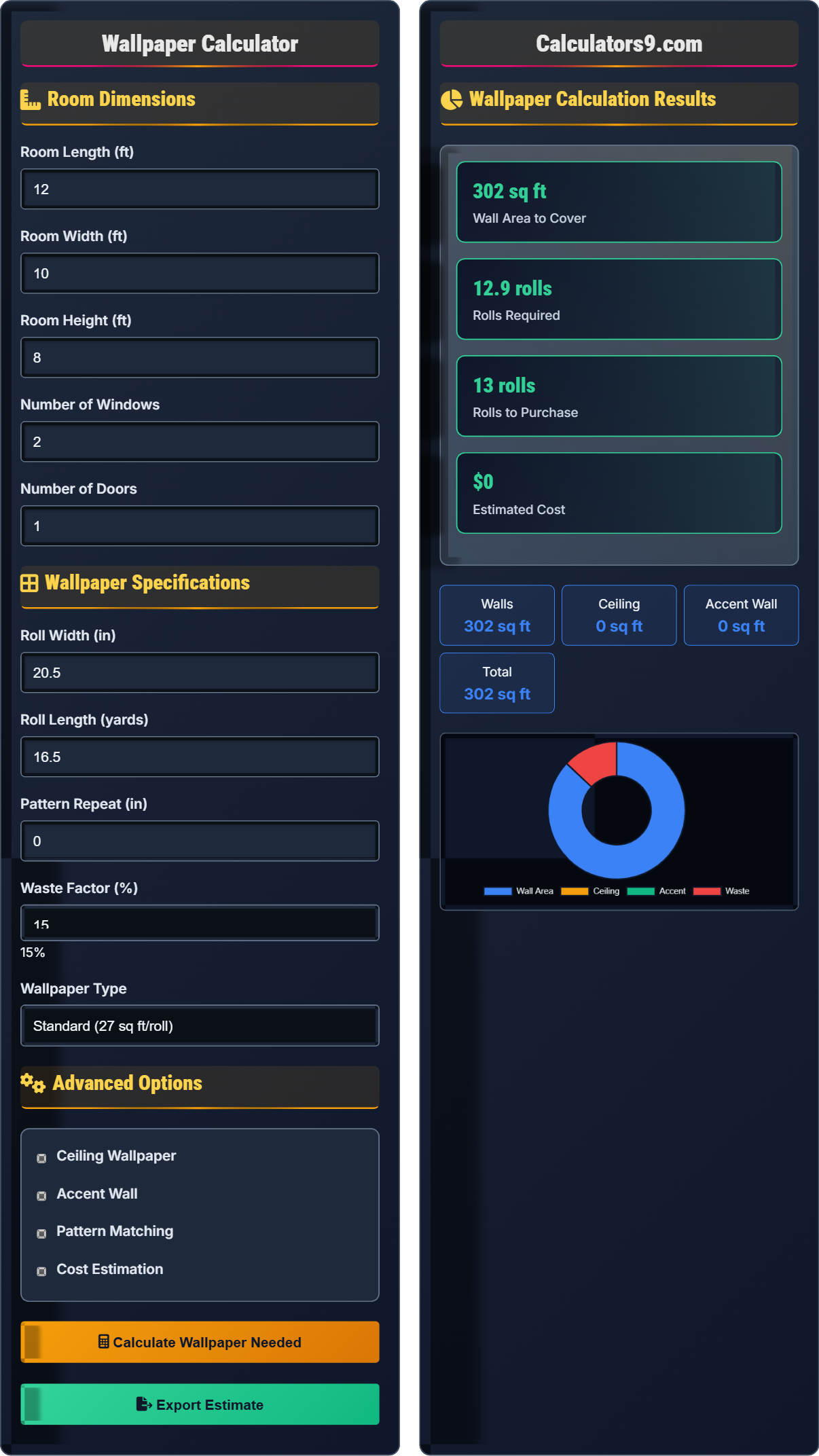 Wallpaper Calculator