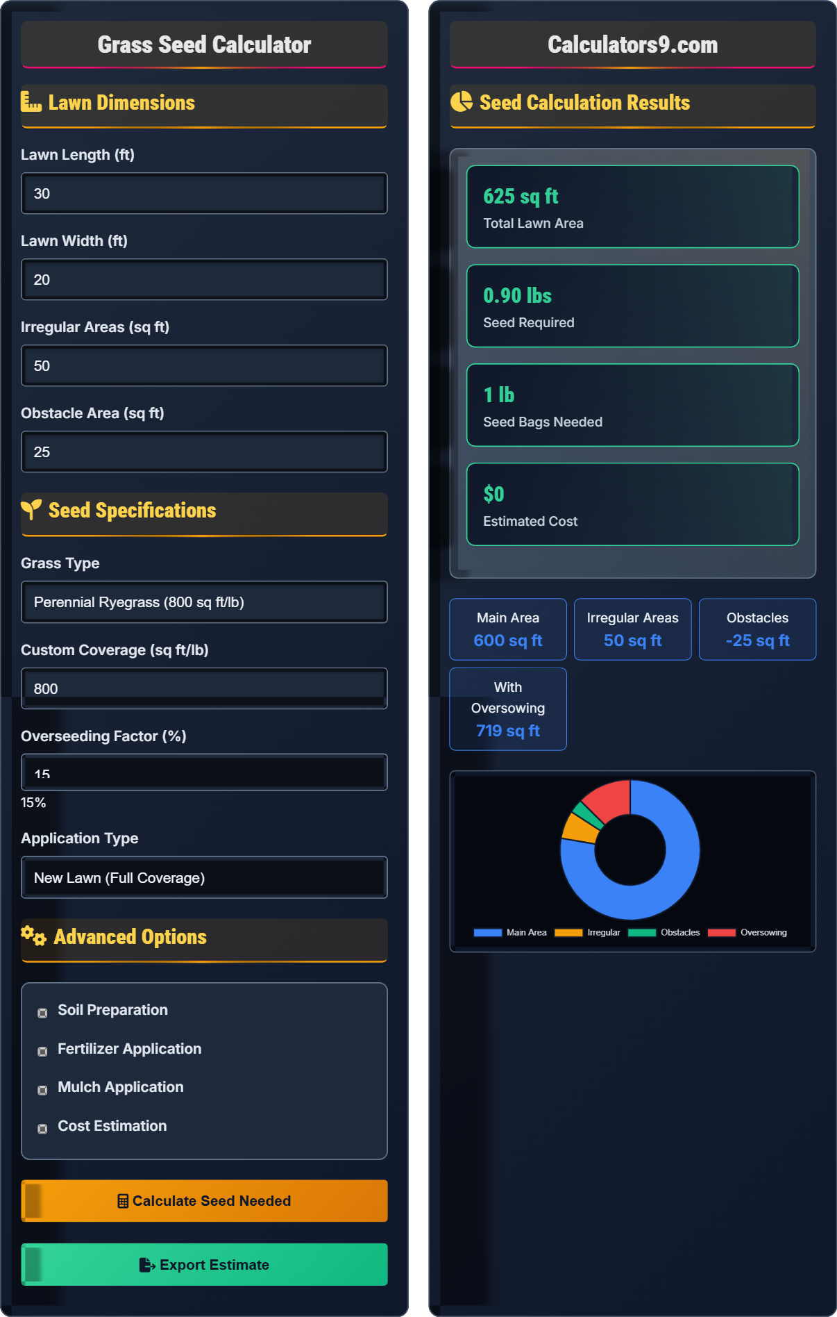 Grass Seed Calculator