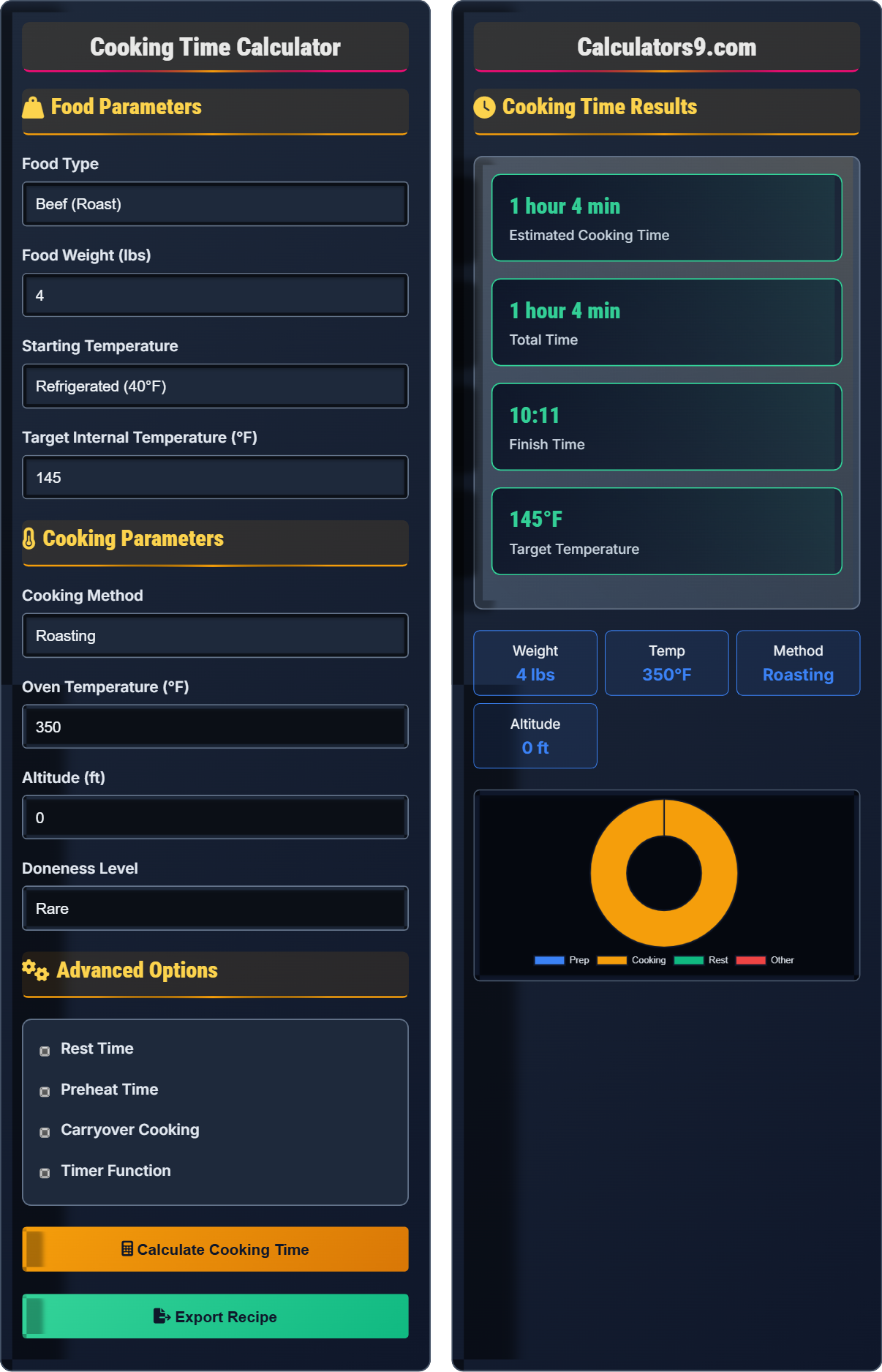 Cooking Time Calculator