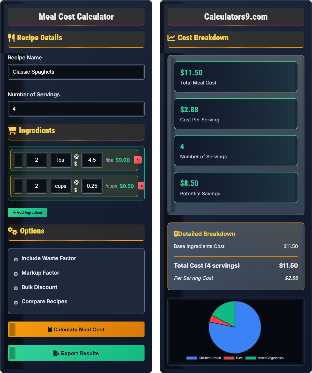 Meal Cost Calculator