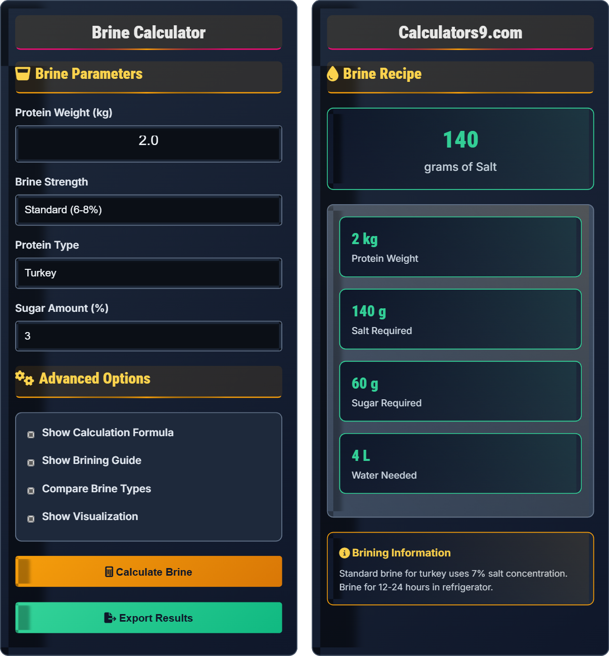 Brine Calculator