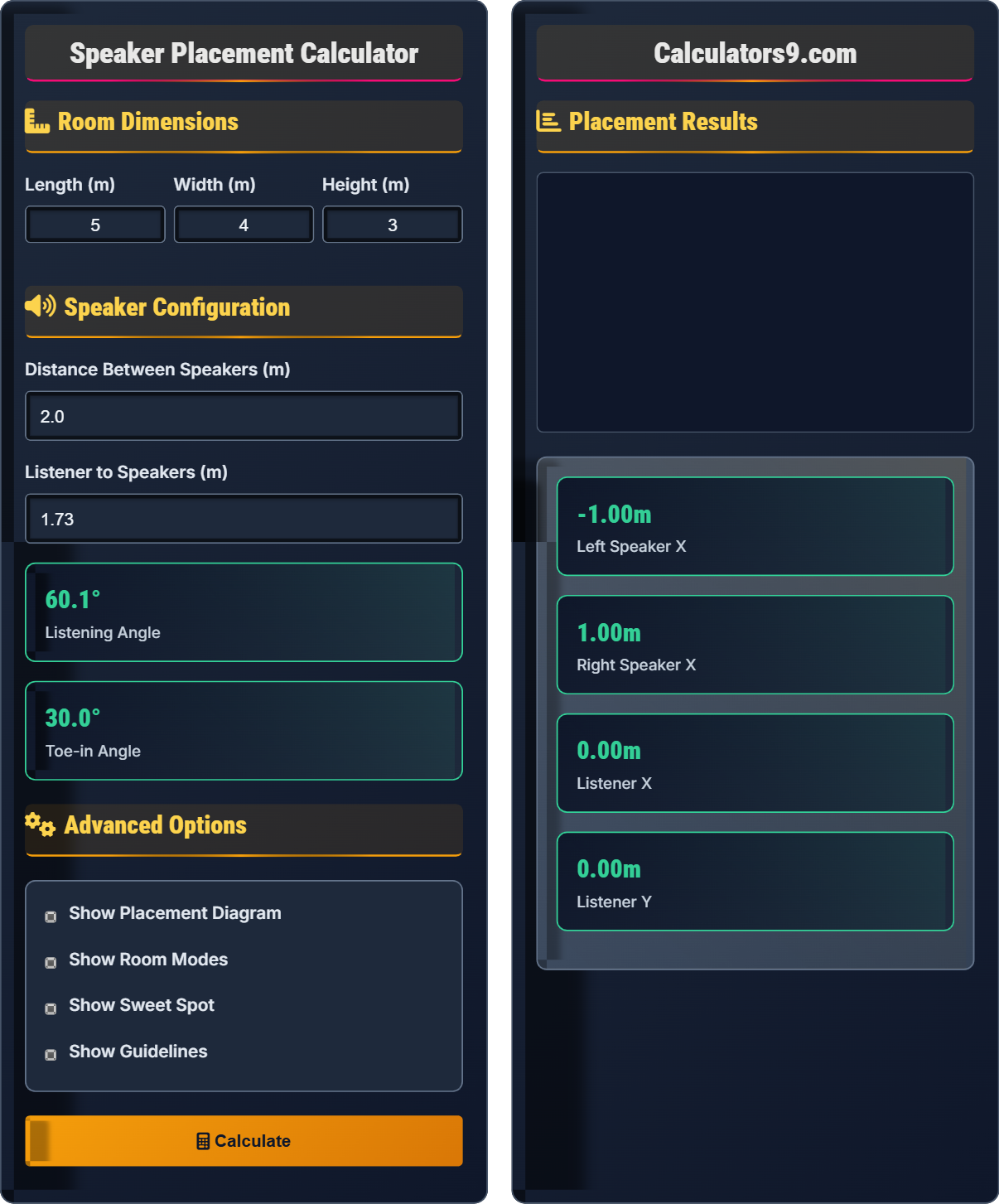 Speaker Placement Calculator