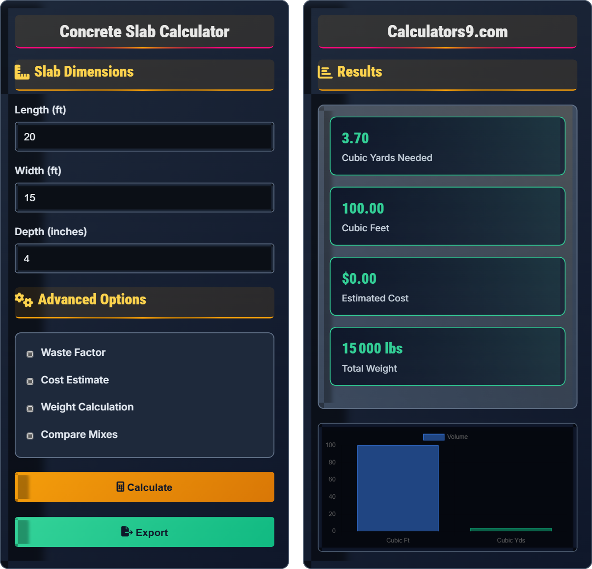 Concrete Slab Calculator