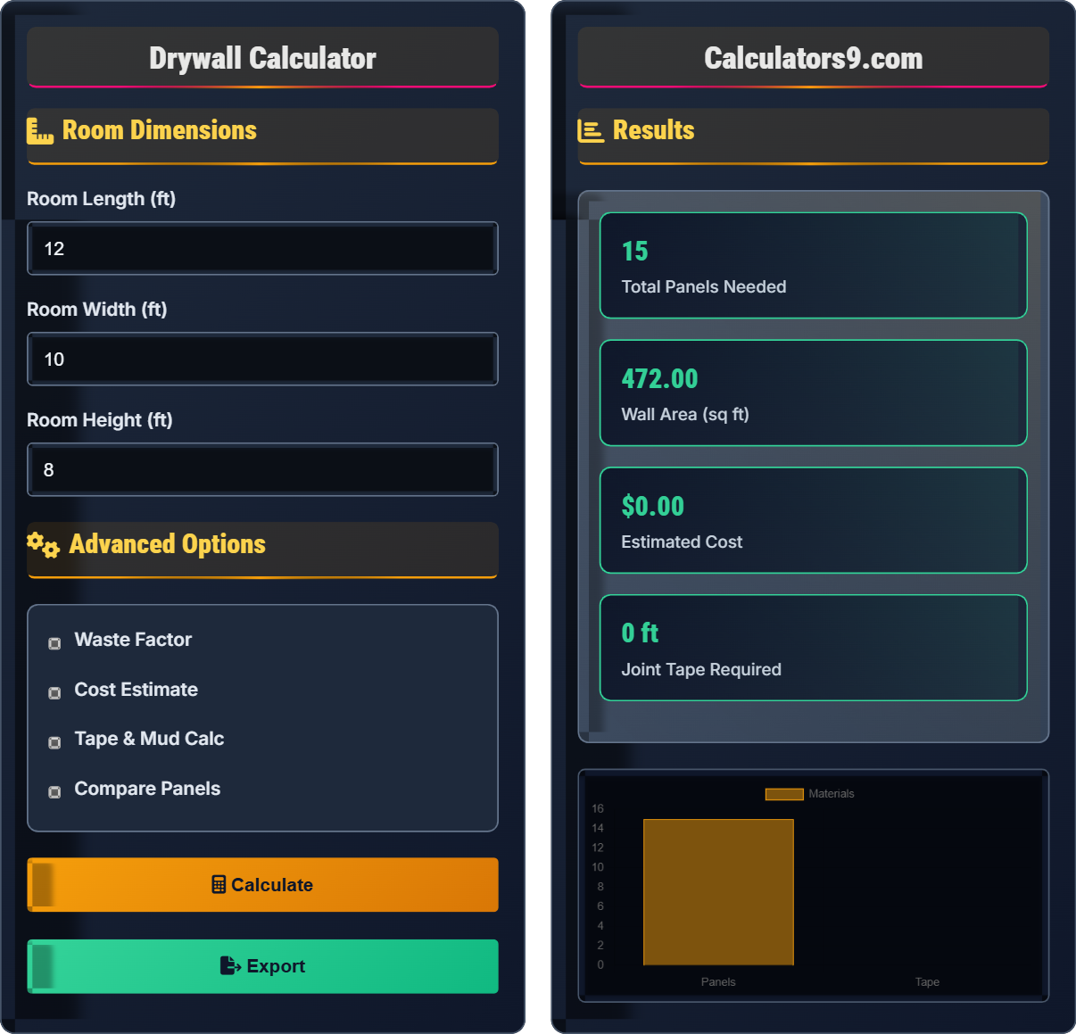 Drywall Calculator