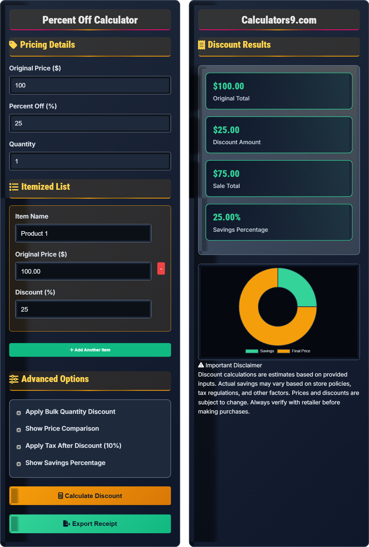 Percent Off Calculator