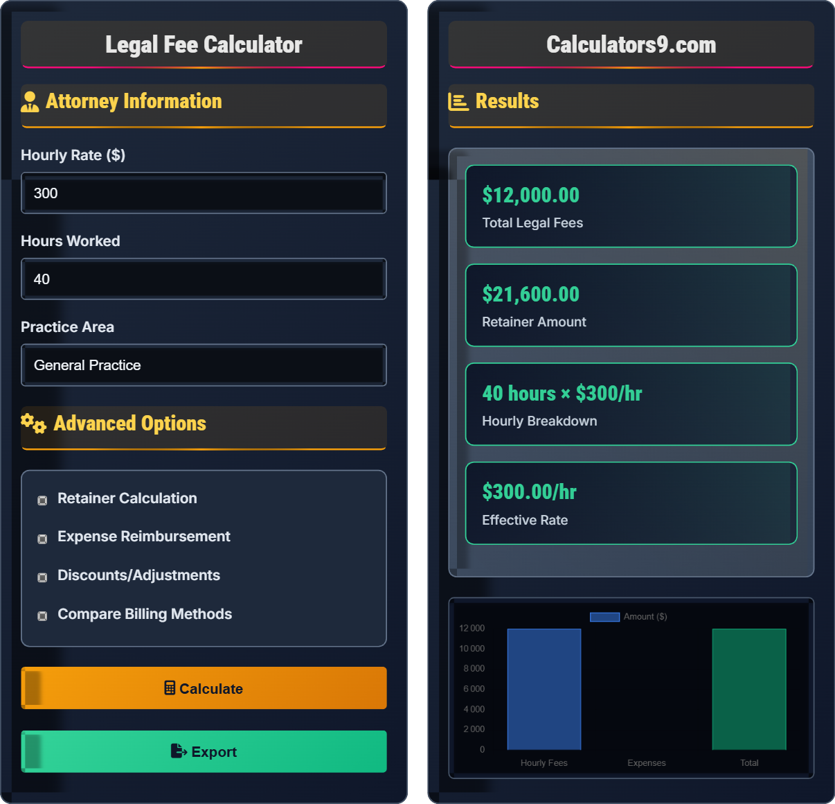 Legal Fee Calculator