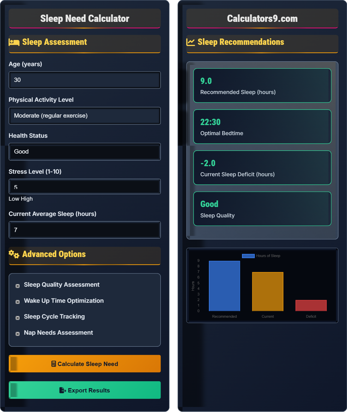 Sleep Need Calculator