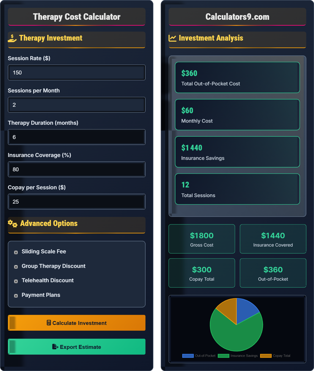 Therapy Cost Calculator