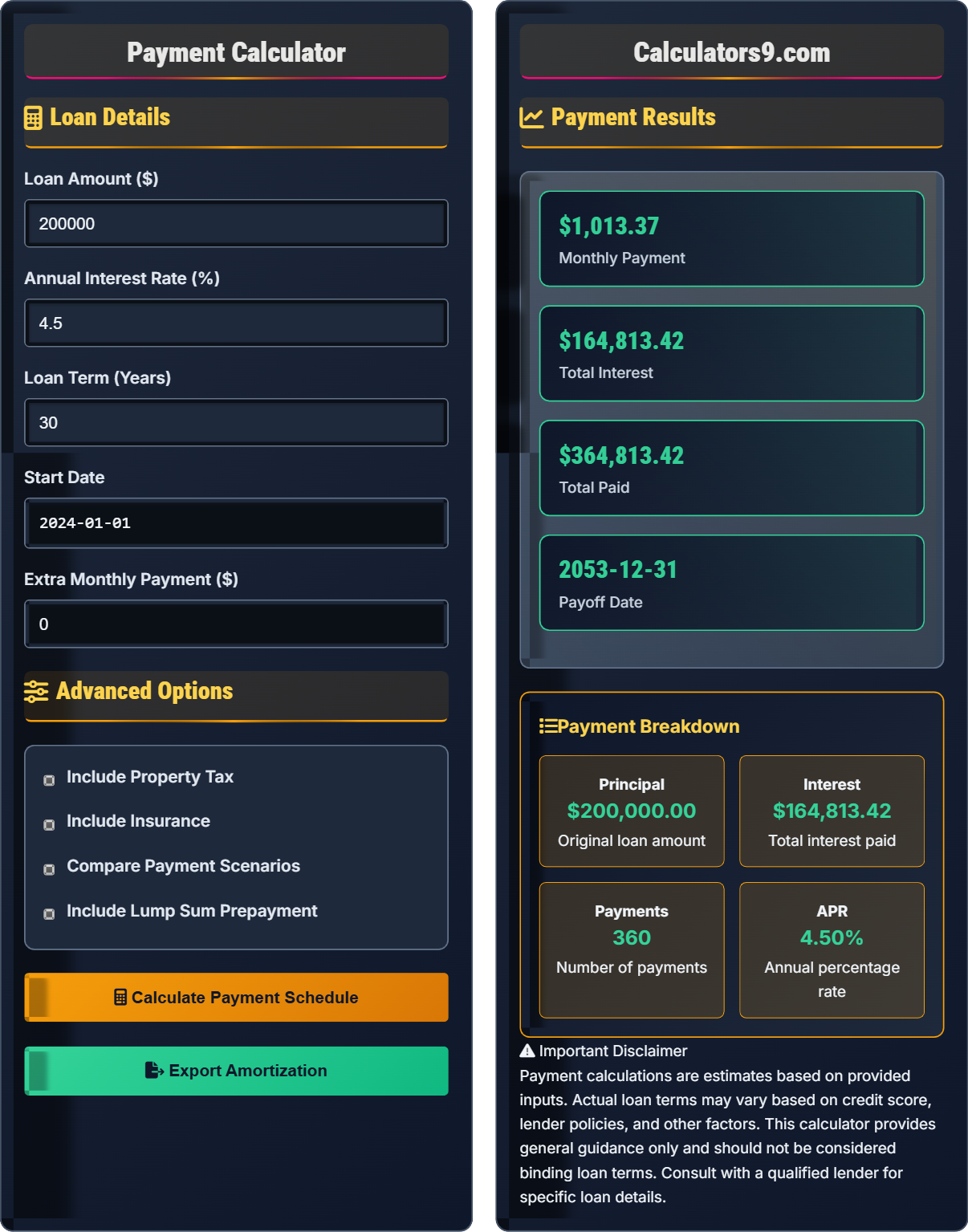 Payment Calculator