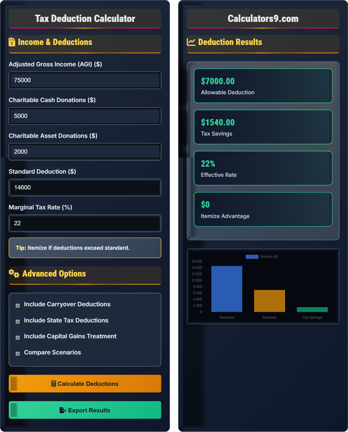 Tax Deduction Calculator