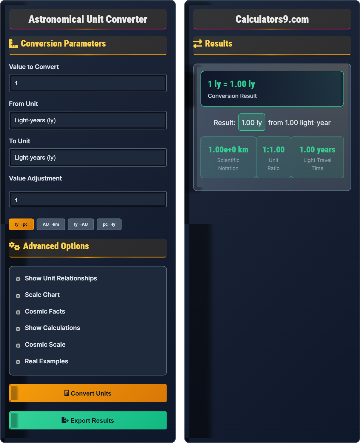 Astronomical Unit Converter