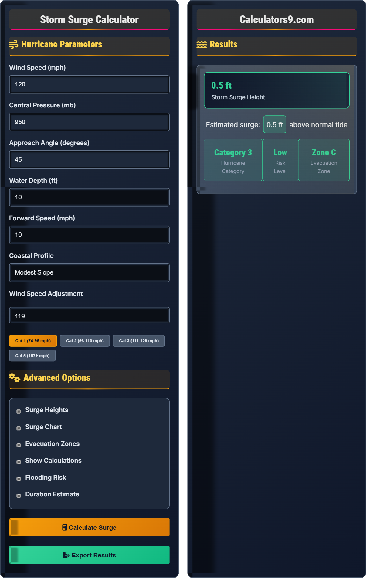 Storm Surge Calculator