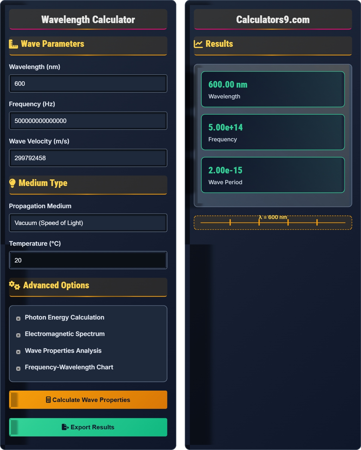 Wavelength Calculator