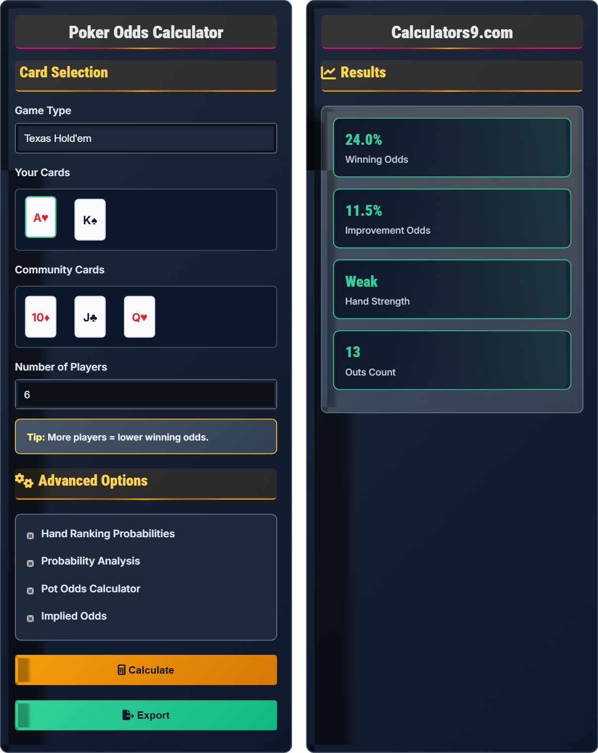 Poker Odds Calculator