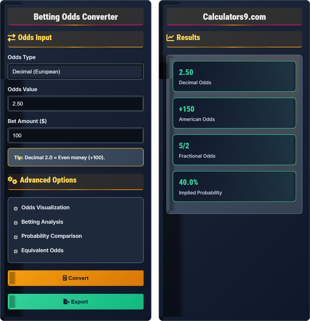 Betting Odds Converter