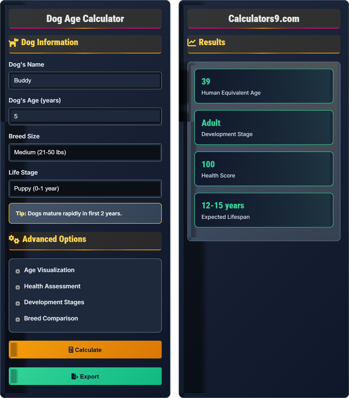 Dog Age Calculator