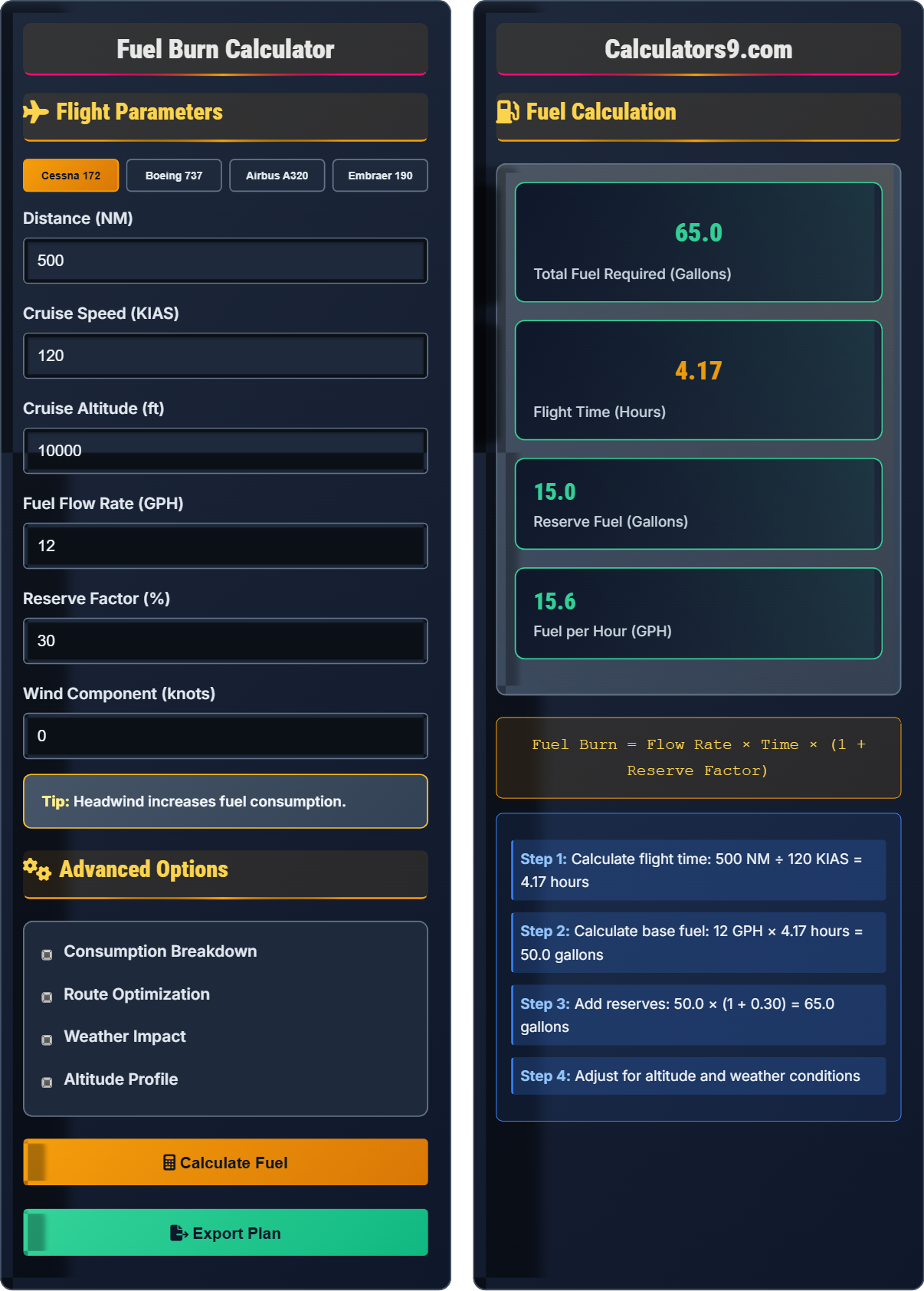 Fuel Burn Calculator