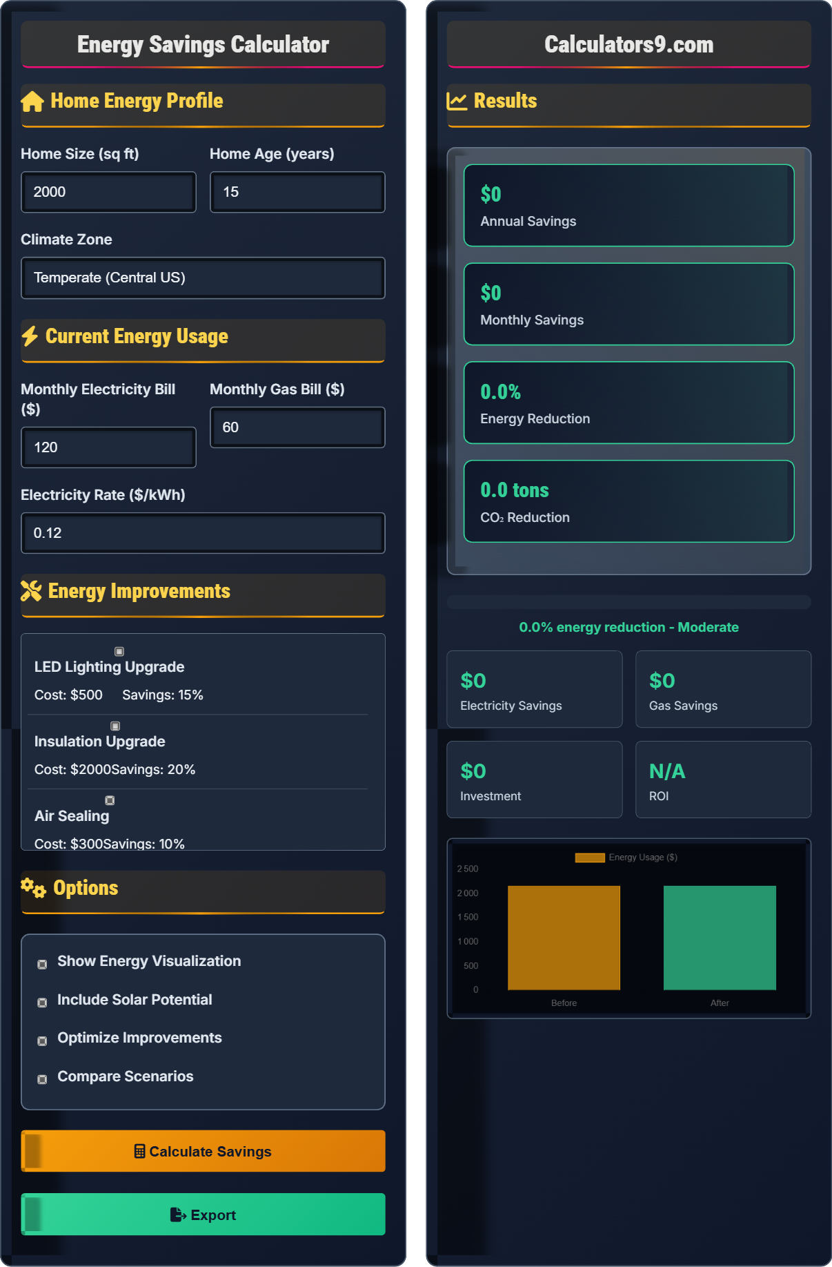 Energy Savings Calculator