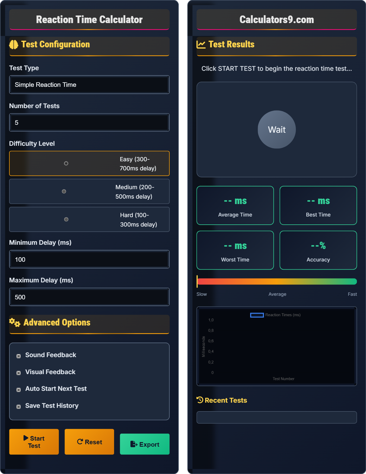 Reaction Time Calculator