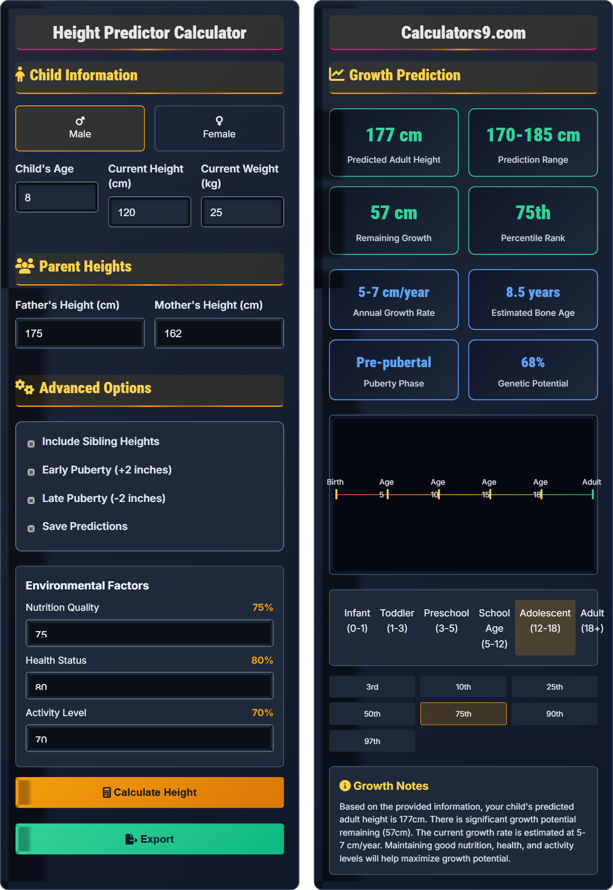 Height Predictor Calculator