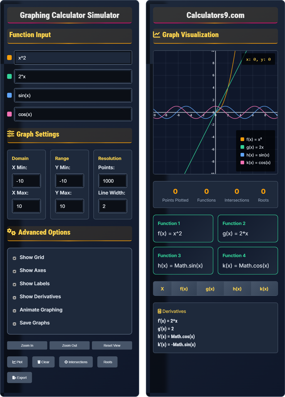 Graphing Calculator Simulator