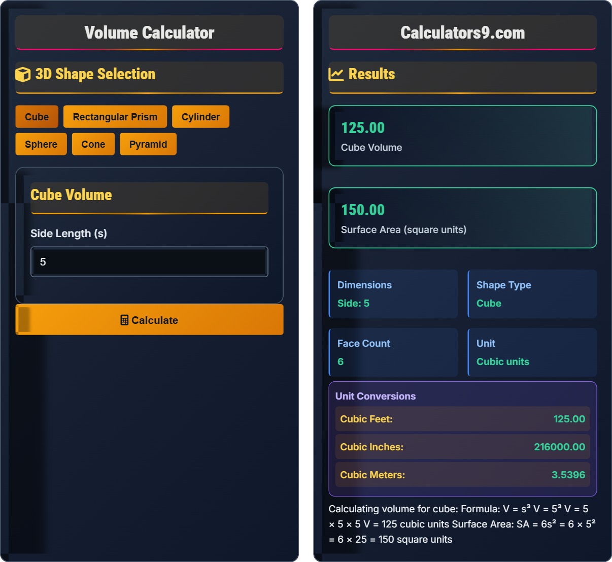 Volume Calculator