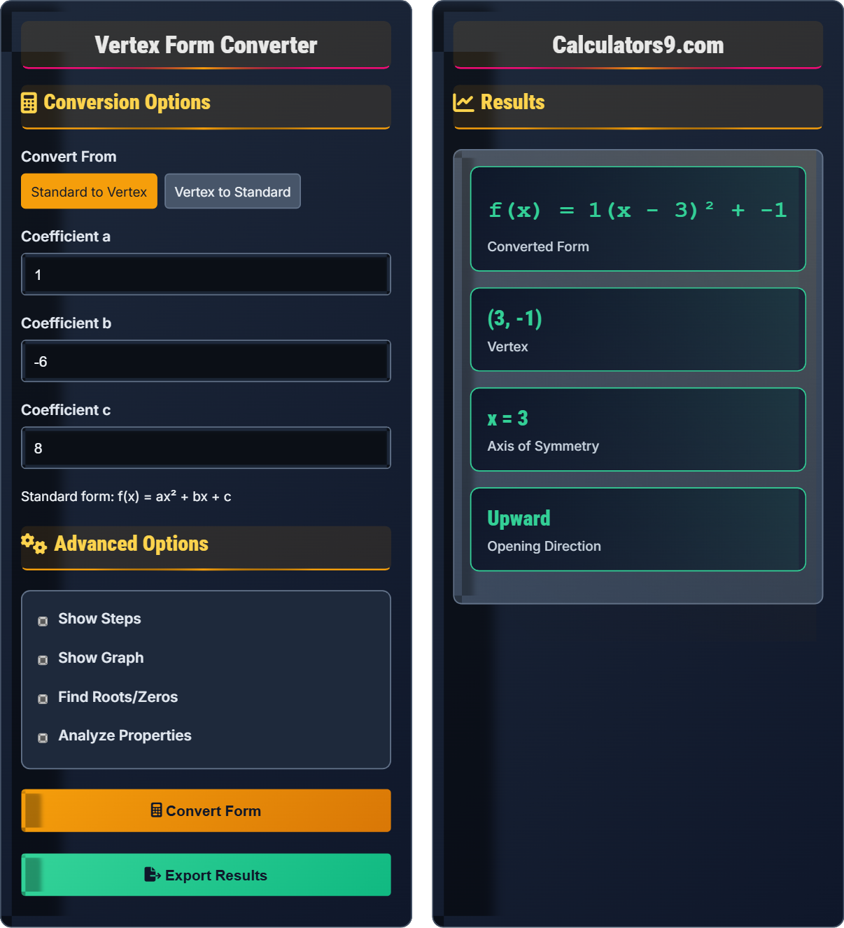 vertex-form-converter