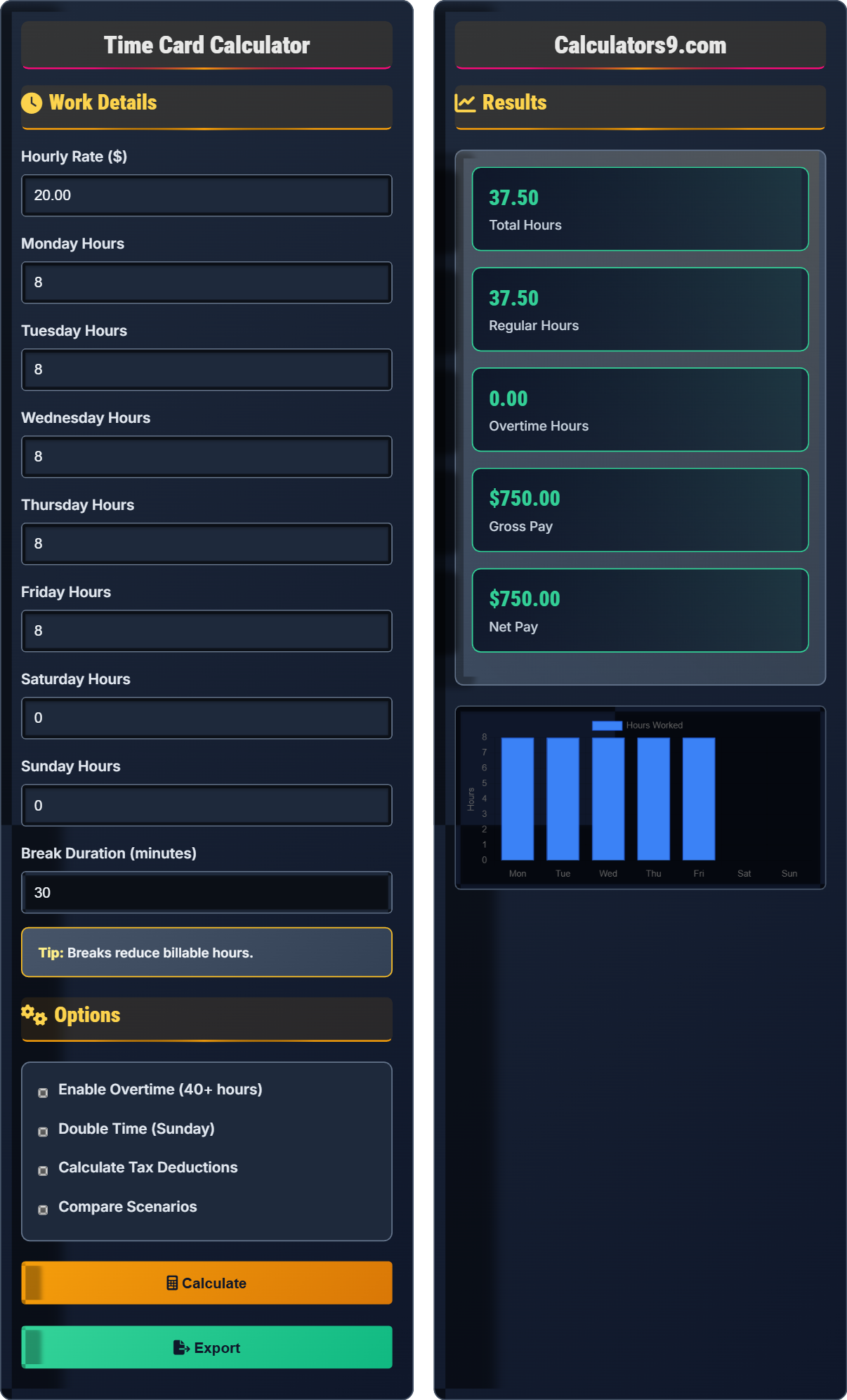 Time Card Calculator