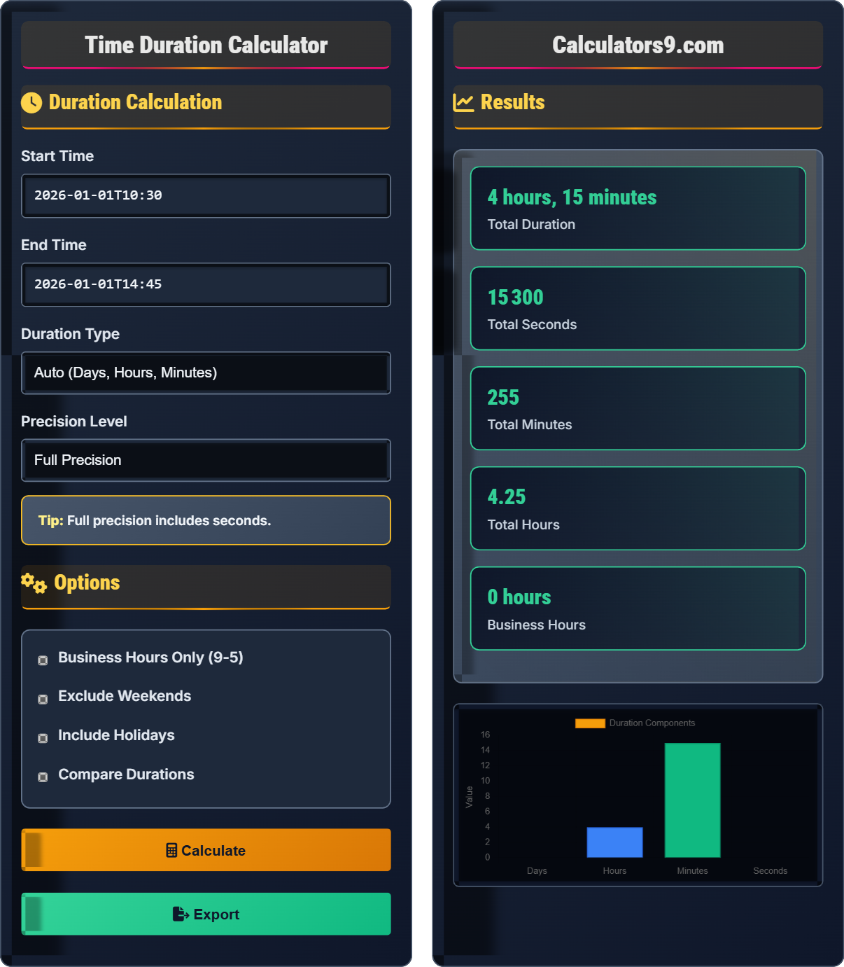 Time Duration Calculator