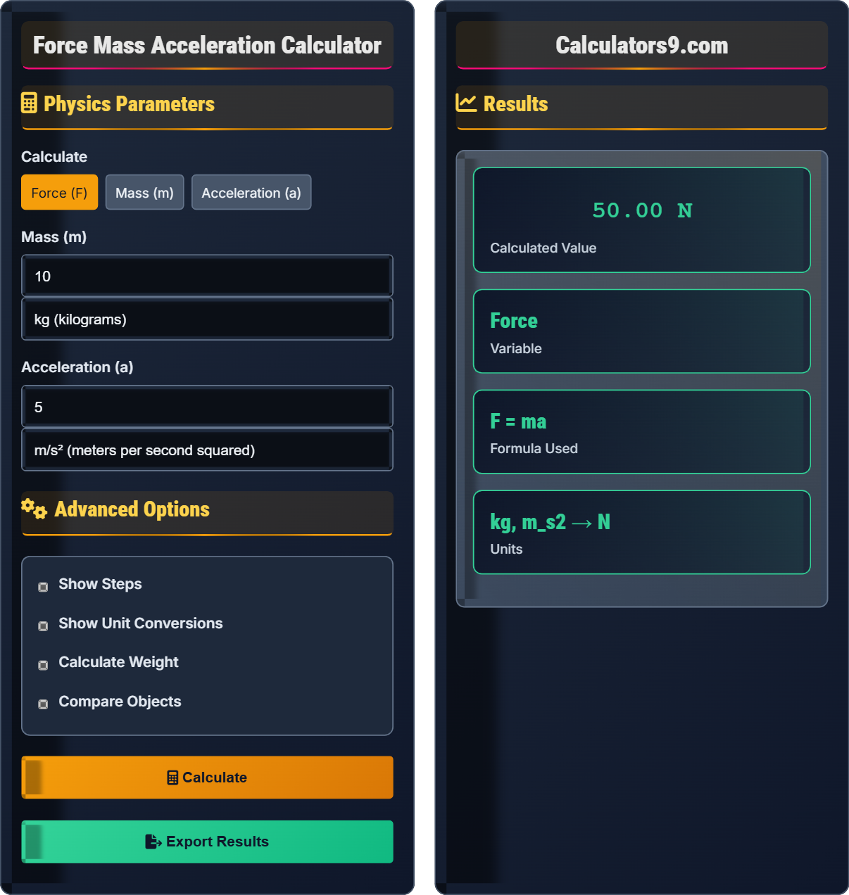 force-mass-acc-calc
