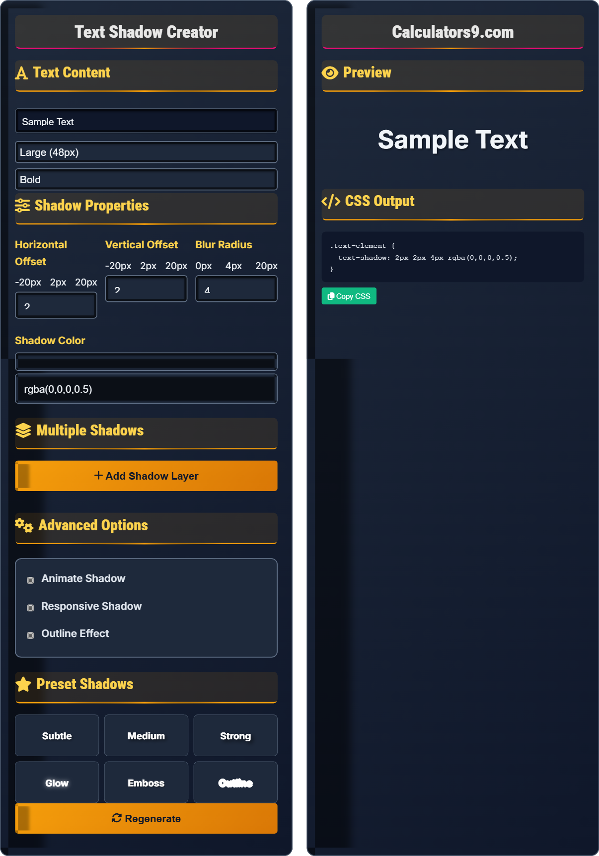 text-shadow-creator