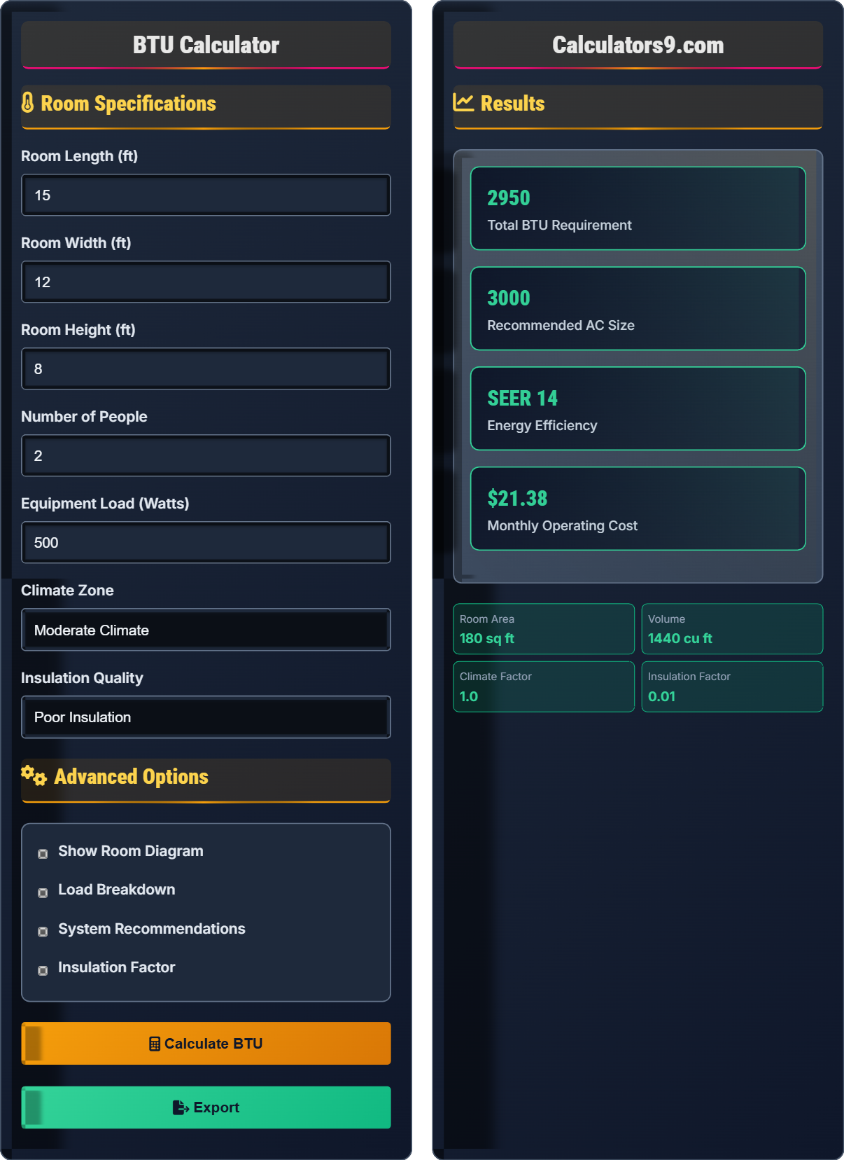 BTU Calculator