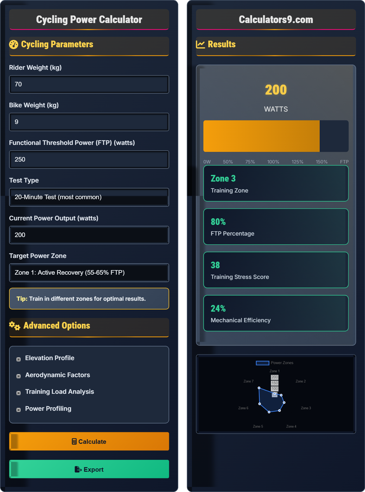 Cycling Power Calculator
