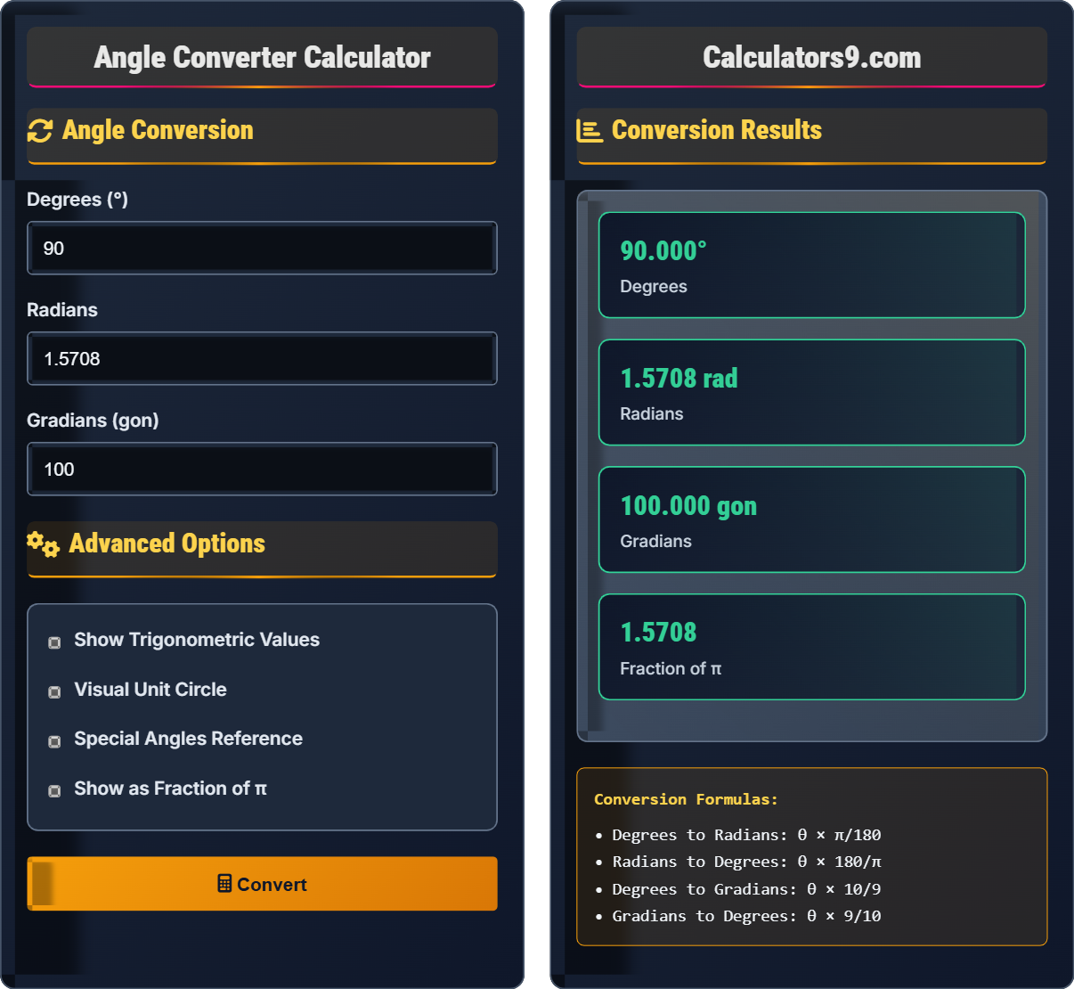 Angle Converter Calculator